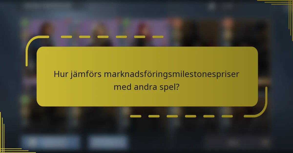 Hur jämförs marknadsföringsmilestonespriser med andra spel?