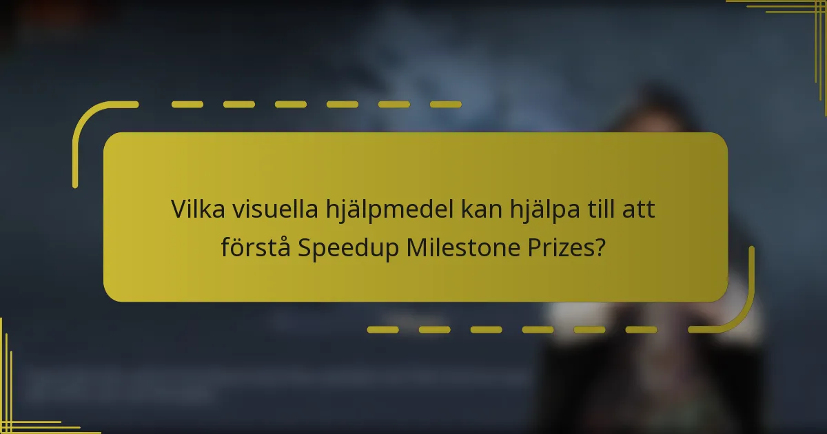 Vilka visuella hjälpmedel kan hjälpa till att förstå Speedup Milestone Prizes?